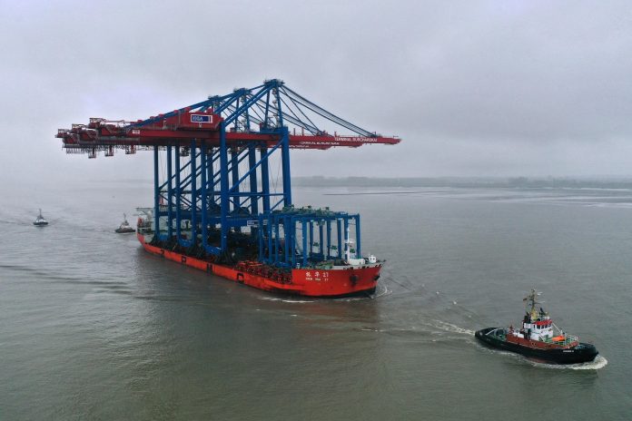 New Container Gantry Cranes Arrive At The Port Of Hamburg Logistics