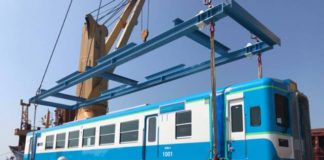 "K" Line Delivers New Railway Coach to Myanmar