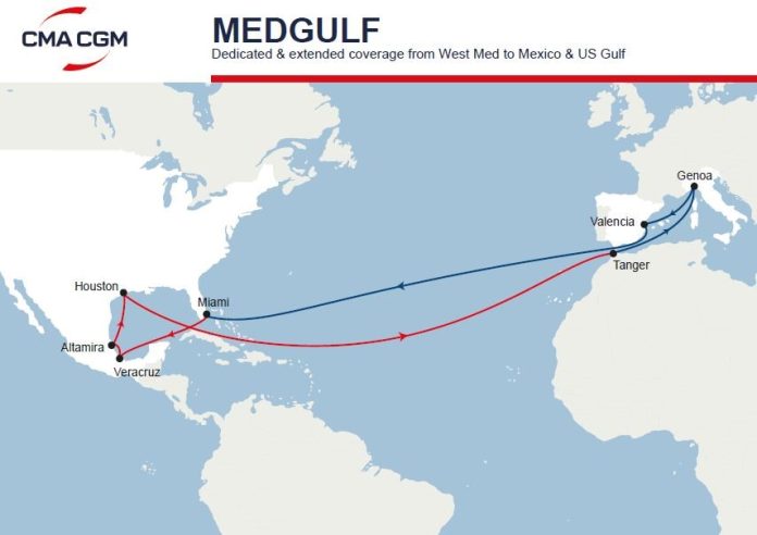 CMA CGM Launches MEDGULF Service to Connect West Med to US Gulf and Mexico