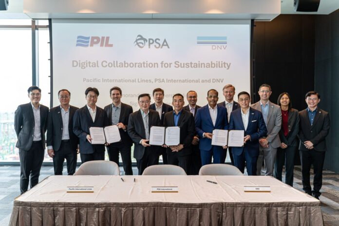 PSA International, DNV and PIL embark on digital collaboration to enable green and sustainable supply chains PSA International DNV PIL