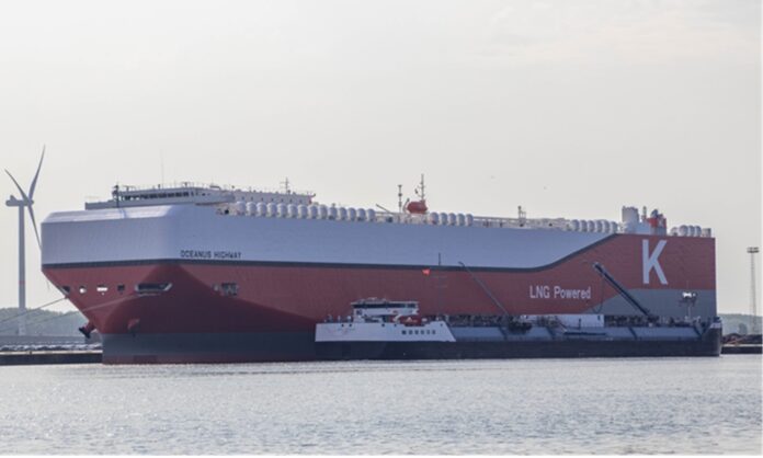 "K" LINE Bio-LNG Bunkering Car Carrier
