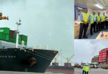 T.S. Lines CWX2 Service Maiden Port Call Hazira